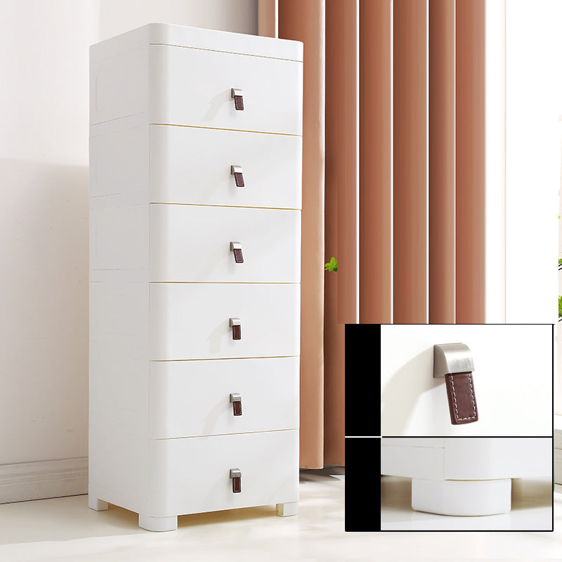 White Plastic Storage Cabinet for Bathroom Contemporary Cabinet with Drawers