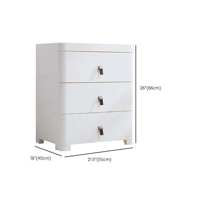 White Plastic Storage Cabinet for Bathroom Contemporary Cabinet with Drawers