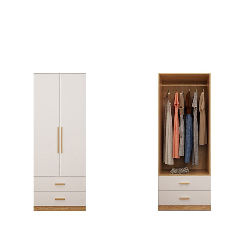 Contemporary Style Wardrobe Wooden Bedroom Closet with Hinged Door