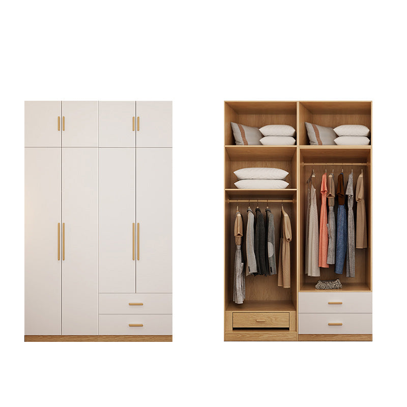Contemporary Style Wardrobe Wooden Bedroom Closet with Hinged Door