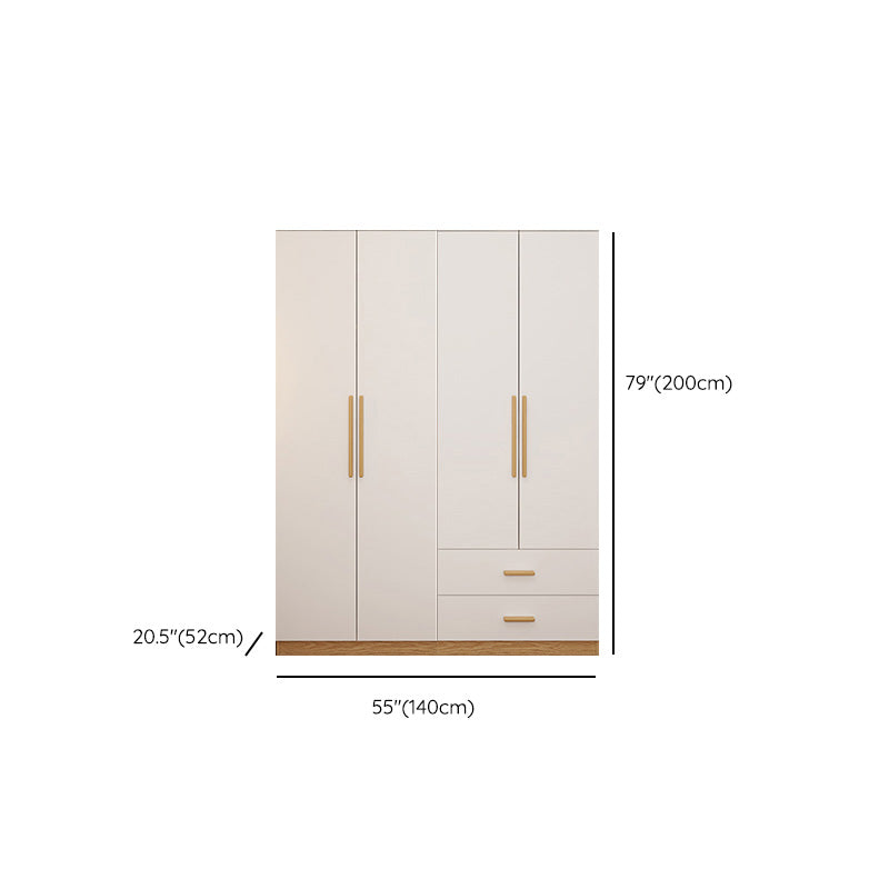 Contemporary Style Wardrobe Wooden Bedroom Closet with Hinged Door