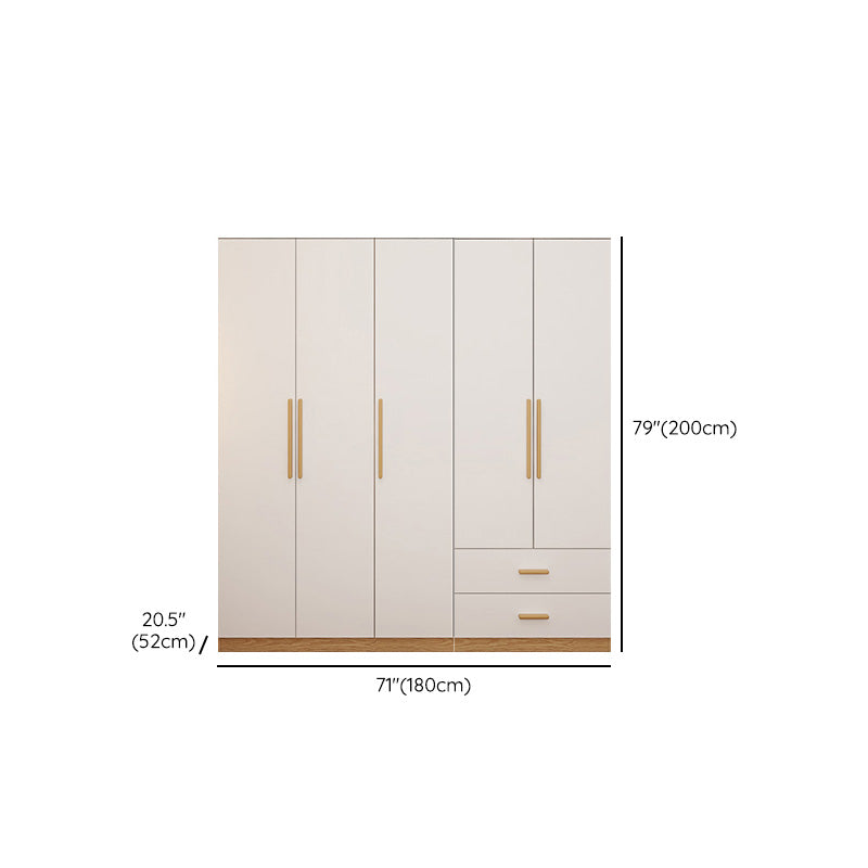 Contemporary Style Wardrobe Wooden Bedroom Closet with Hinged Door