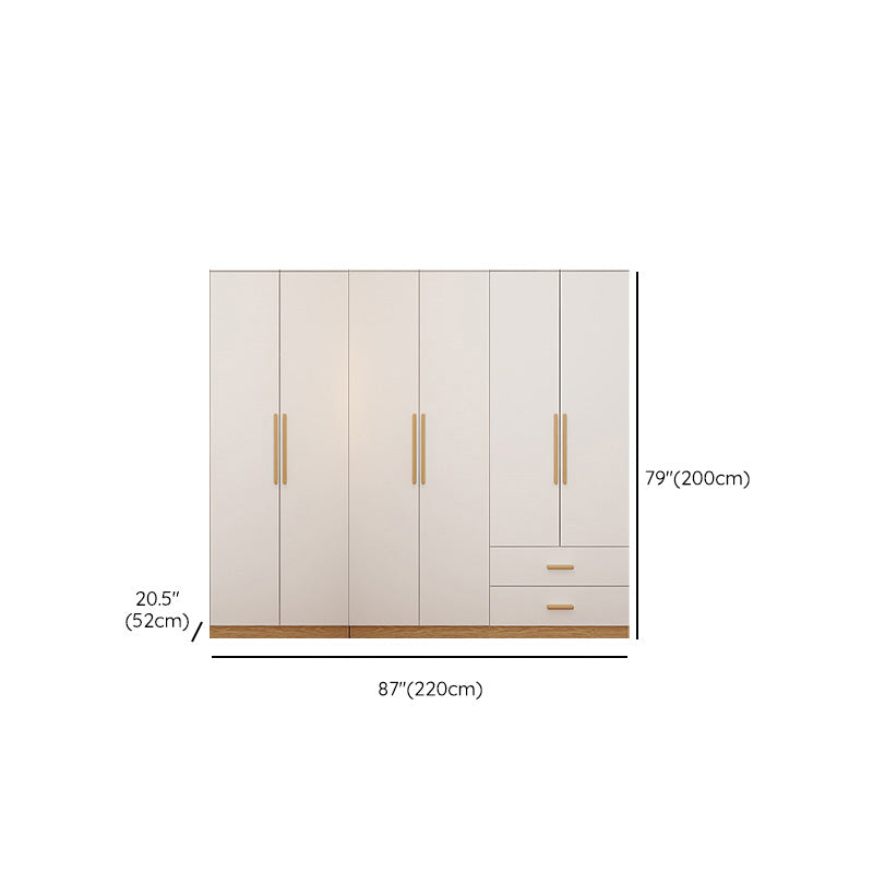 Contemporary Style Wardrobe Wooden Bedroom Closet with Hinged Door