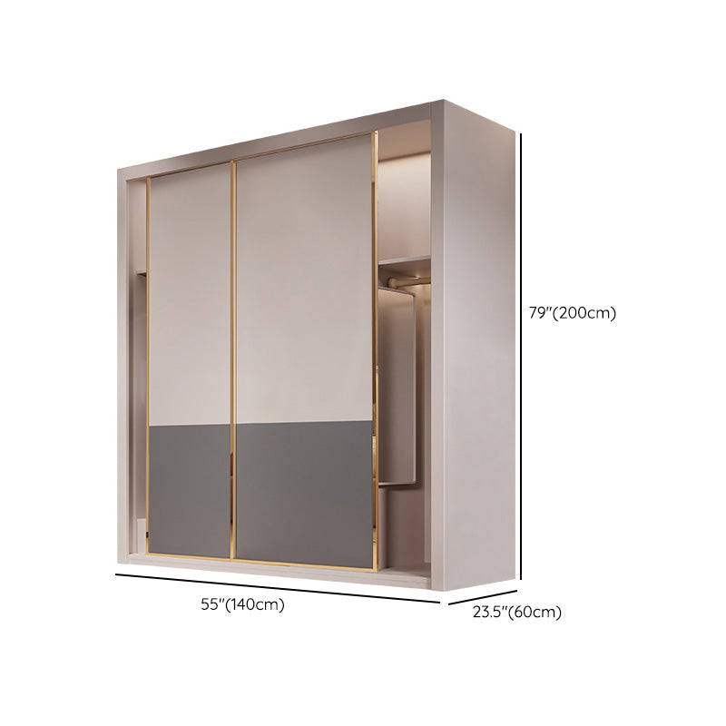 Contemporary Style Wardrobe Wooden Bedroom Wardrobe Closet with Shelves