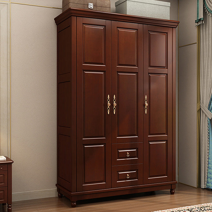 Rubberwood Cabinet with Drawers French Country Wardrobe for Home