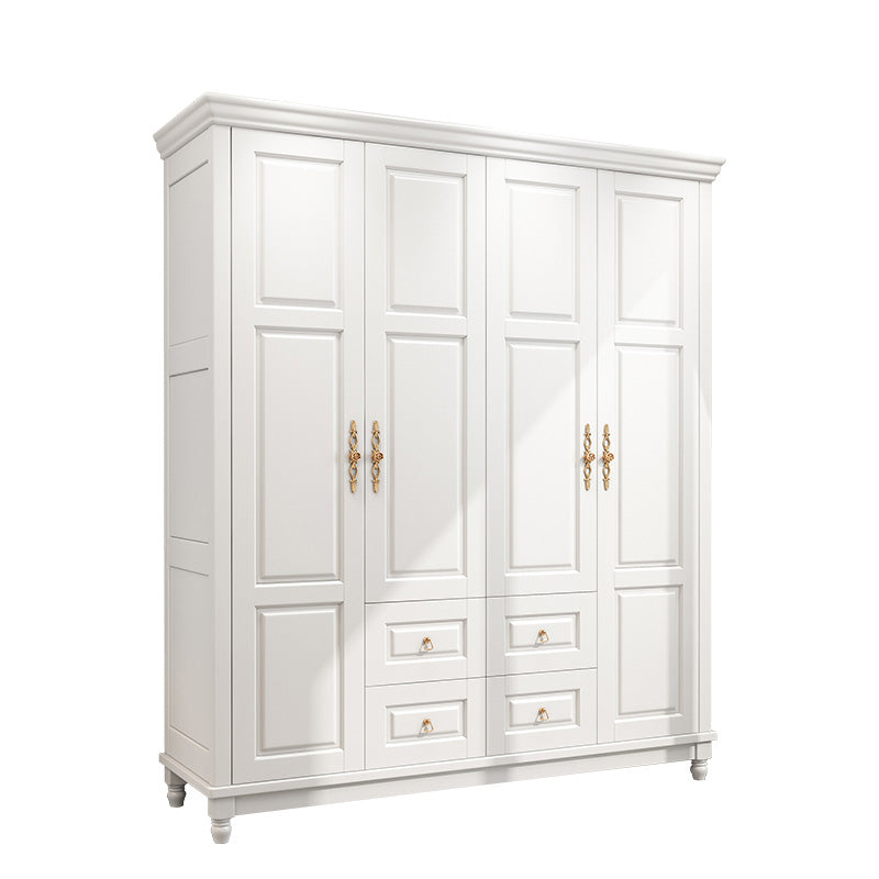 Rubberwood Cabinet with Drawers French Country Wardrobe for Home