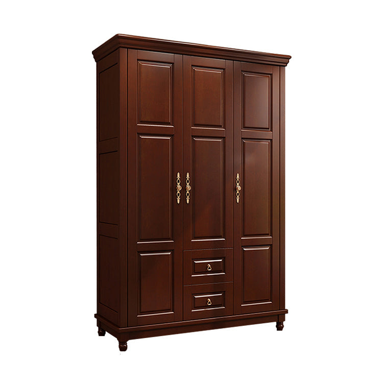 Rubberwood Cabinet with Drawers French Country Wardrobe for Home