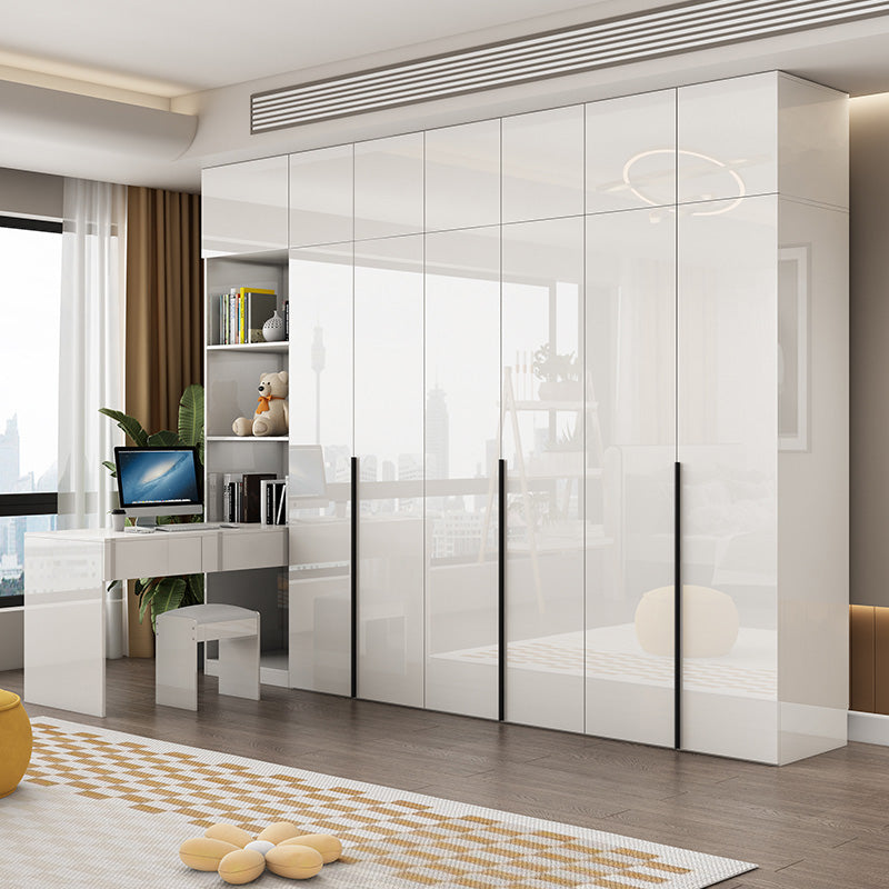 White Colour Wooden Wardrobe Soft Close Drawer Wardrobe Closet for Bedroom