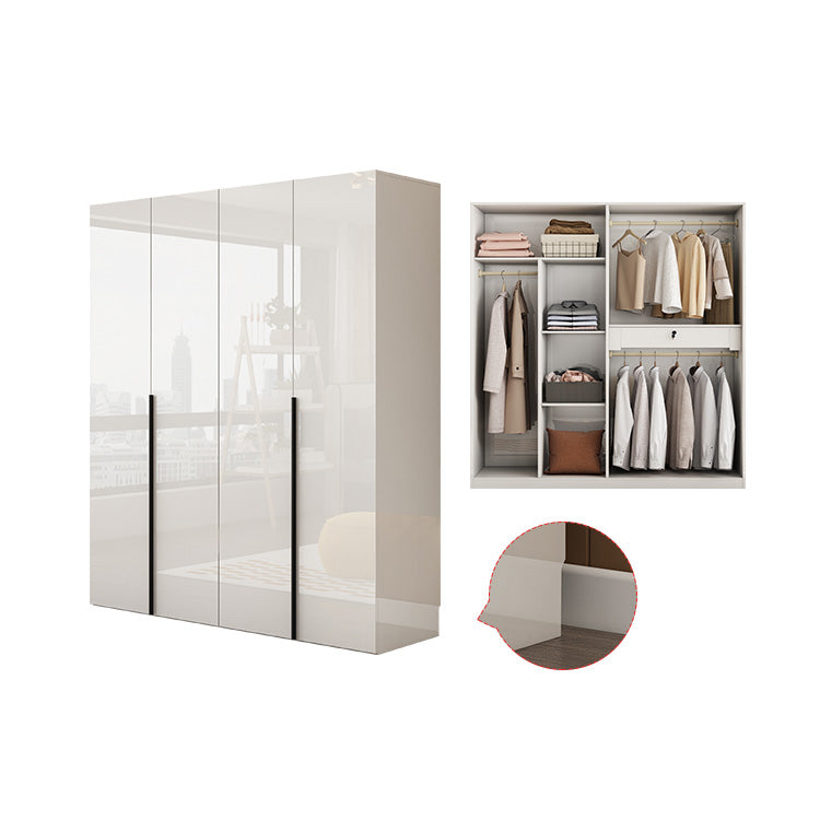 White Colour Wooden Wardrobe Soft Close Drawer Wardrobe Closet for Bedroom