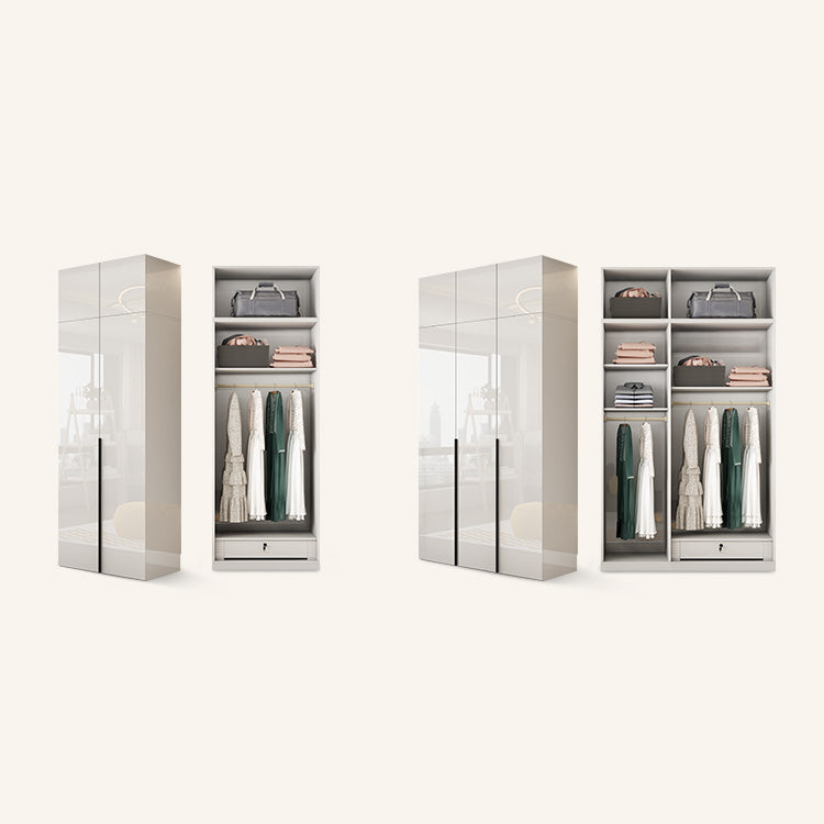 White Colour Wooden Wardrobe Soft Close Drawer Wardrobe Closet for Bedroom