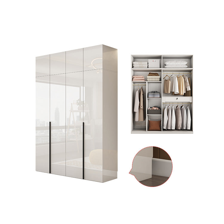 White Colour Wooden Wardrobe Soft Close Drawer Wardrobe Closet for Bedroom