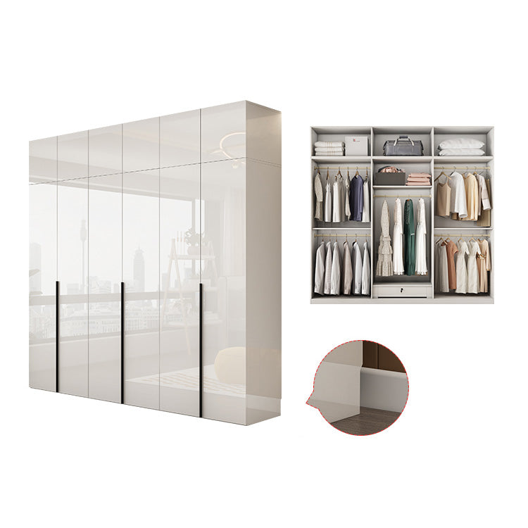 White Colour Wooden Wardrobe Soft Close Drawer Wardrobe Closet for Bedroom