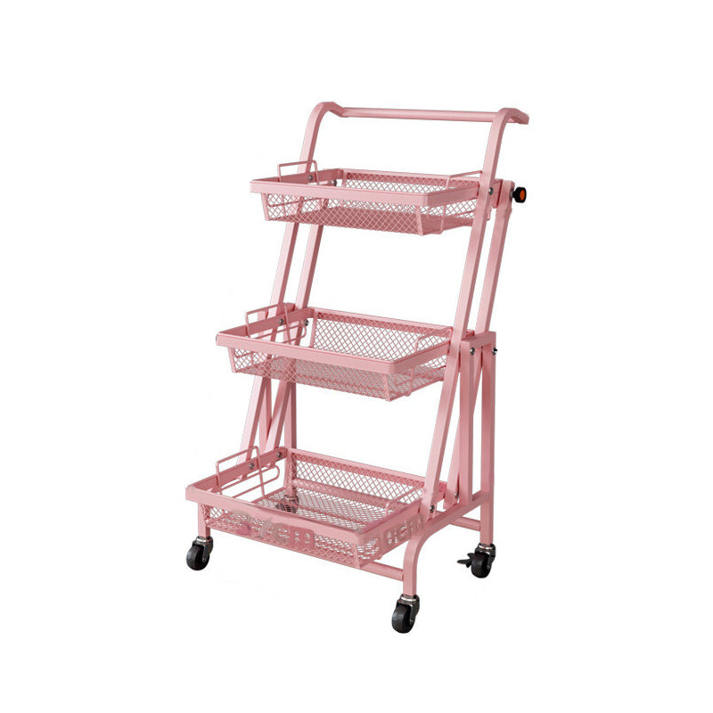 17.5"L x 12"W x 37"H Modern Metal Prep Table Open Storage Rolling Prep Table with Basket