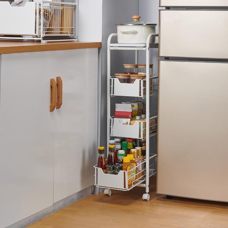 9.5"L x 14"W x 33.5"H Home Dining Metal Prep Table with Basket Open Storage Prep Table