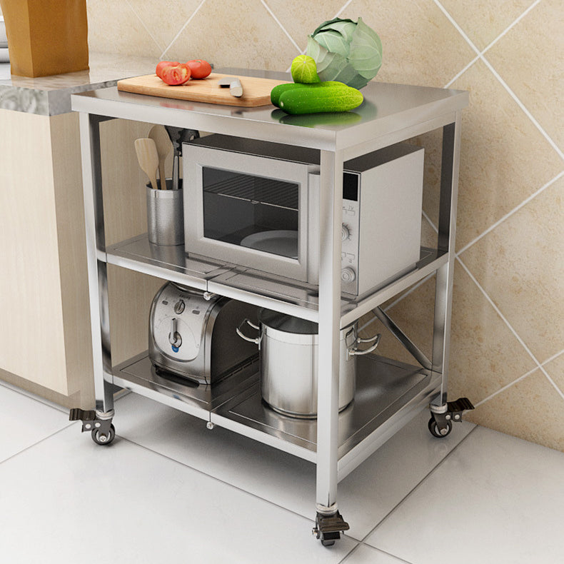 Modern Metal Prep Table Home Kitchen Prep Table with Shelves