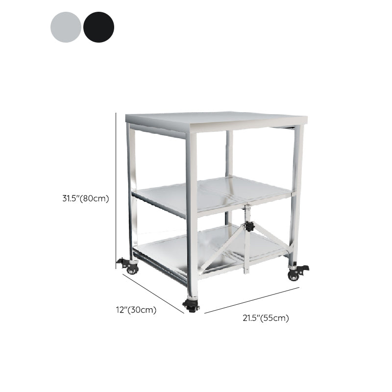 Modern Metal Prep Table Home Kitchen Prep Table with Shelves