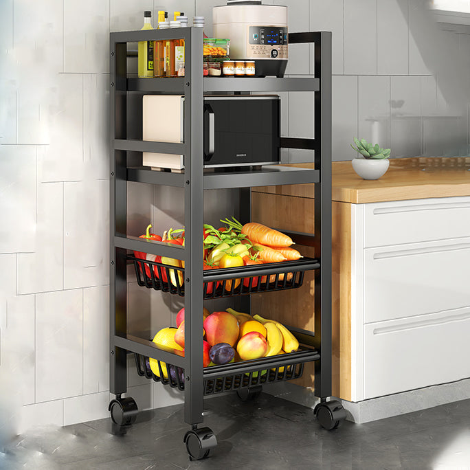 Metal Modern Prep Table Open Storage Home Dining with Basket Prep Table