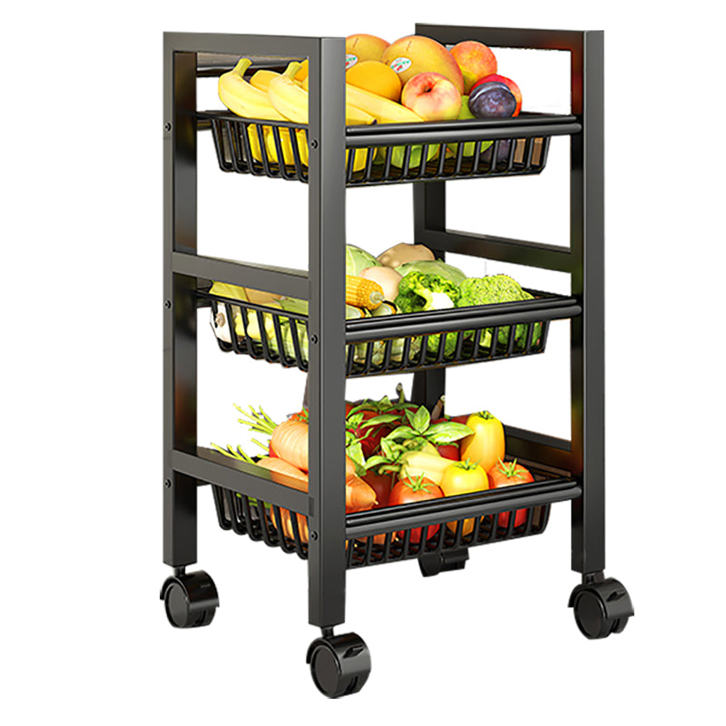 Metal Modern Prep Table Open Storage Home Dining with Basket Prep Table