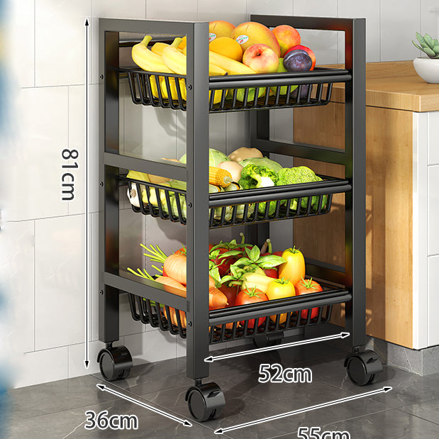 Metal Modern Prep Table Open Storage Home Dining with Basket Prep Table