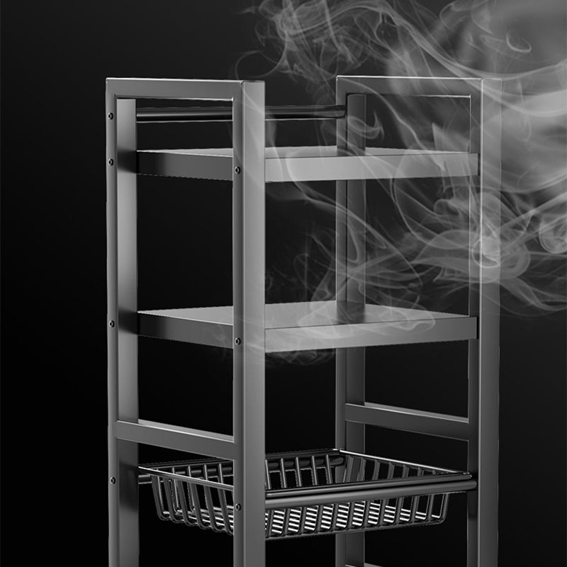 Metal Modern Prep Table Open Storage Home Dining with Basket Prep Table