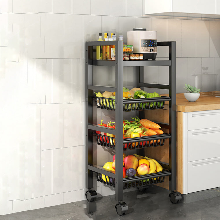 Metal Modern Prep Table Open Storage Home Dining with Basket Prep Table