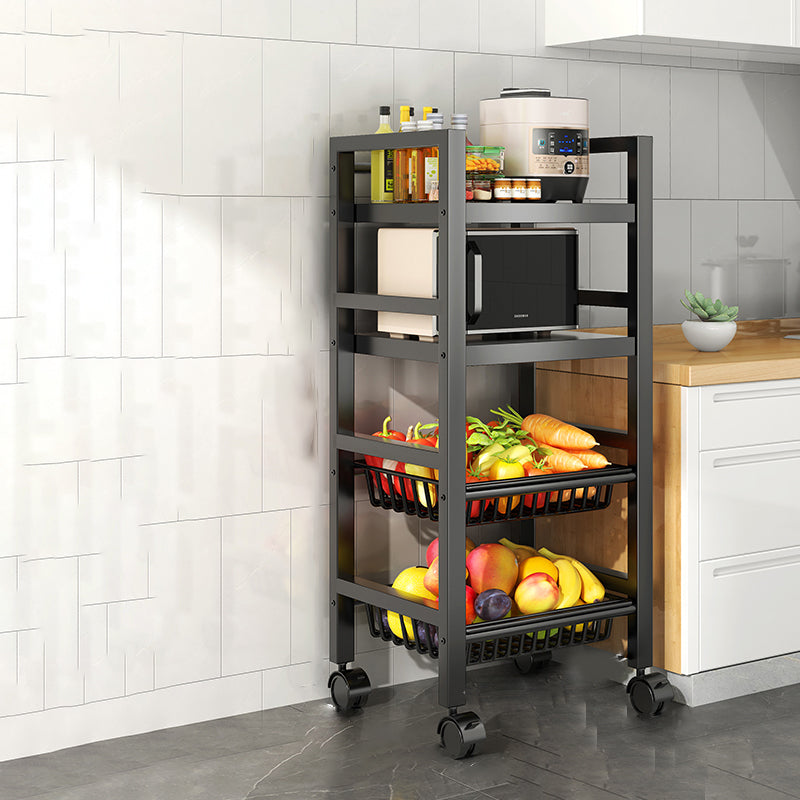 Metal Modern Prep Table Open Storage Home Dining with Basket Prep Table