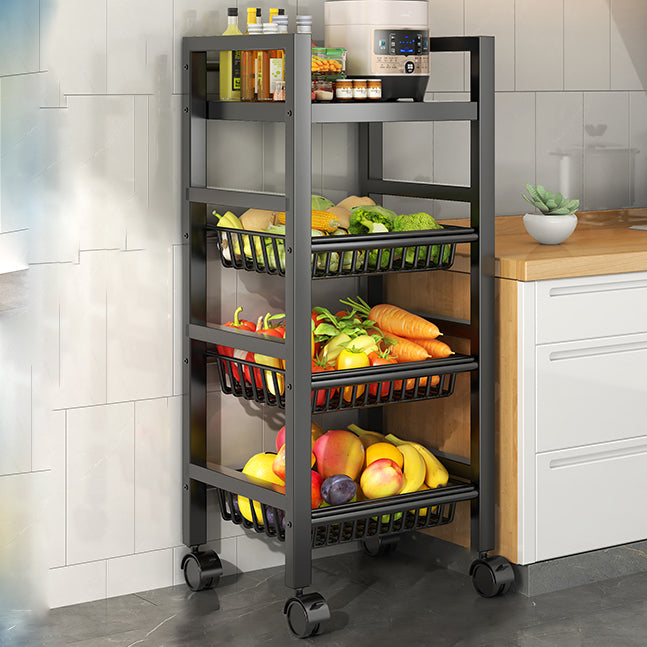 Metal Modern Prep Table Open Storage Home Dining with Basket Prep Table