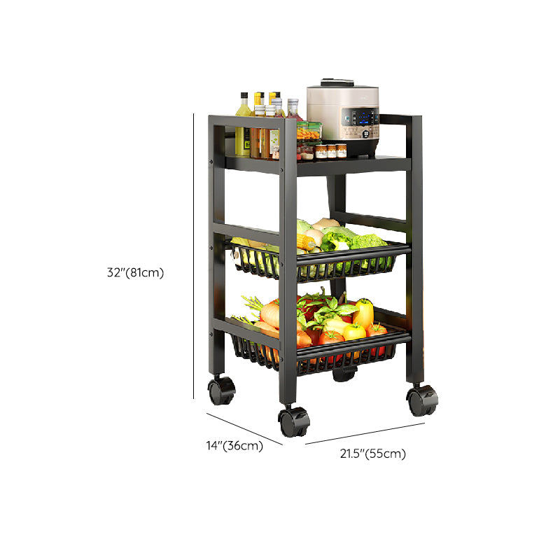 Metal Modern Prep Table Open Storage Home Dining with Basket Prep Table