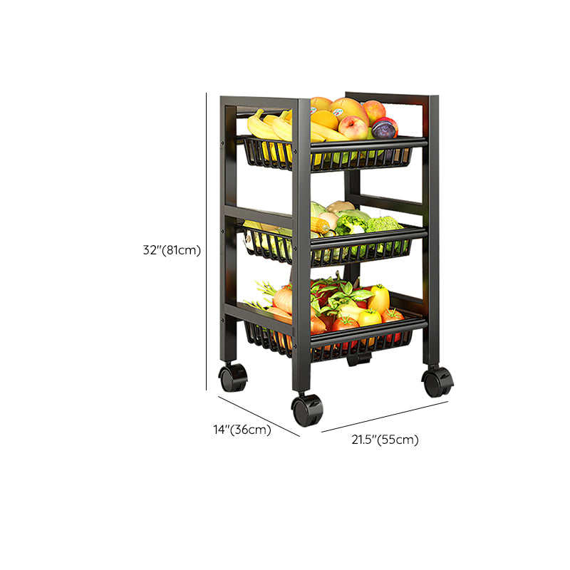 Metal Modern Prep Table Open Storage Home Dining with Basket Prep Table