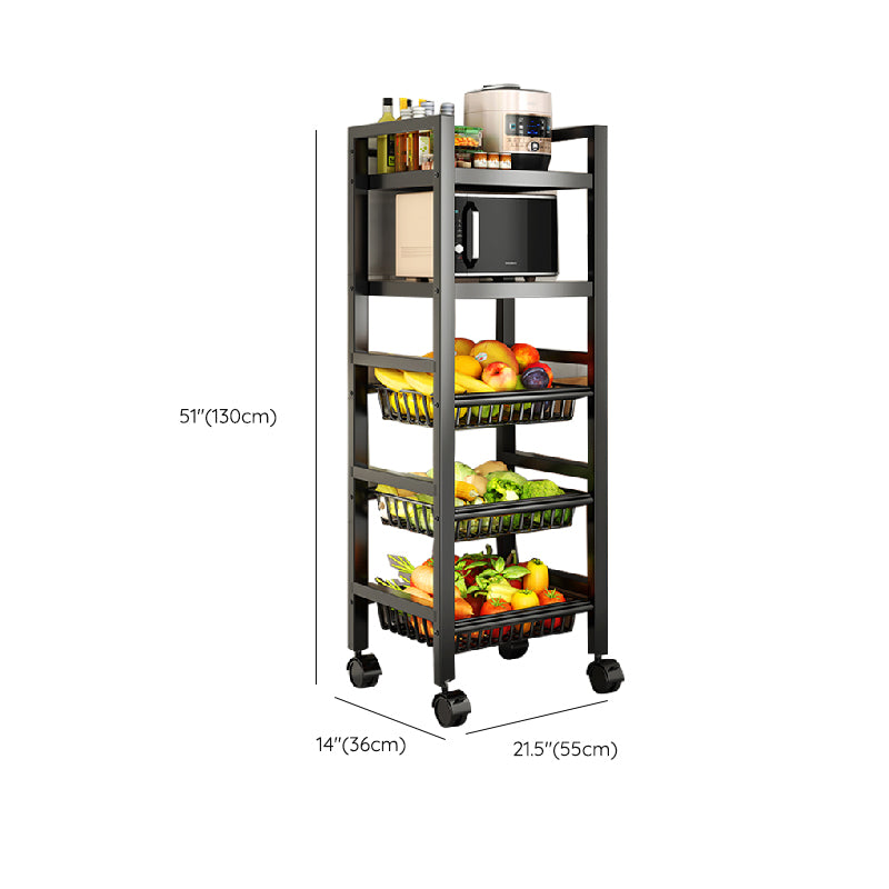 Metal Modern Prep Table Open Storage Home Dining with Basket Prep Table