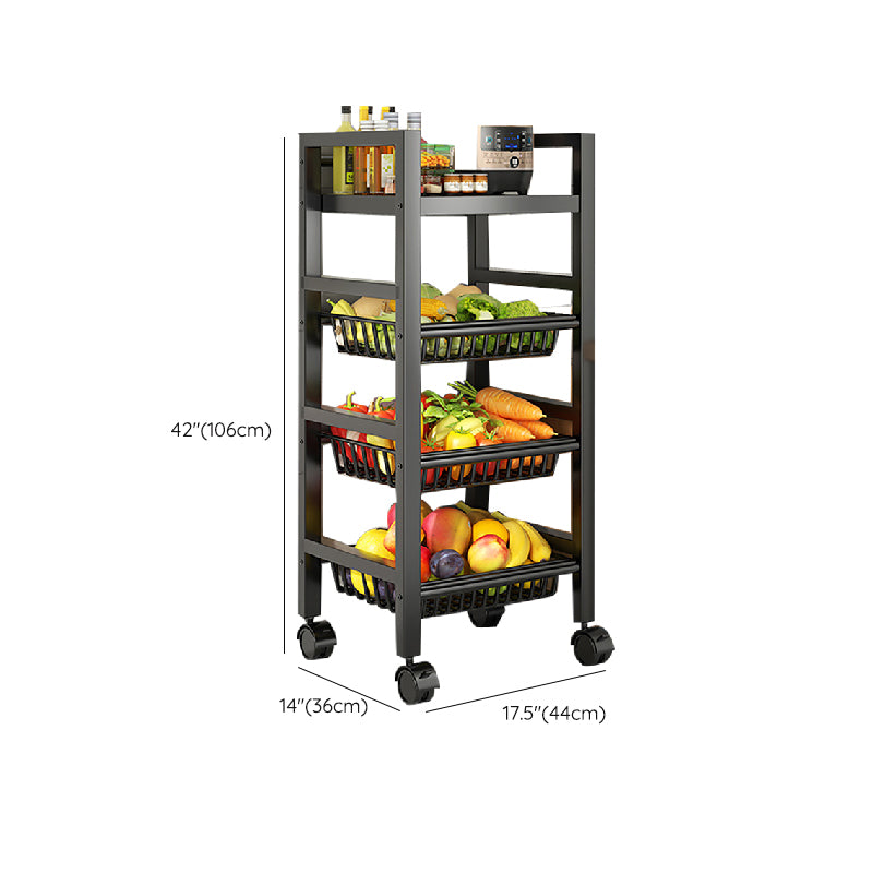 Metal Modern Prep Table Open Storage Home Dining with Basket Prep Table