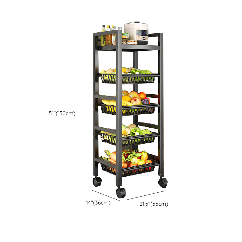 Metal Modern Prep Table Open Storage Home Dining with Basket Prep Table