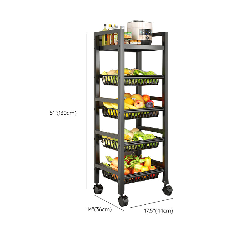 Metal Modern Prep Table Open Storage Home Dining with Basket Prep Table