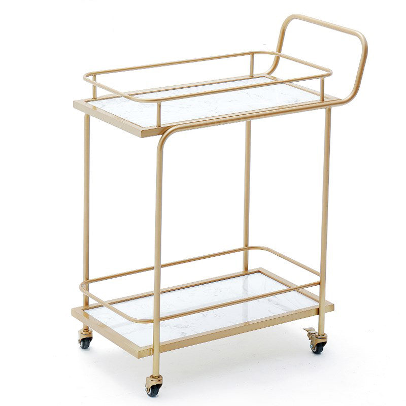 Home Dining Prep Table Modern Rectangular Prep Table with Casters