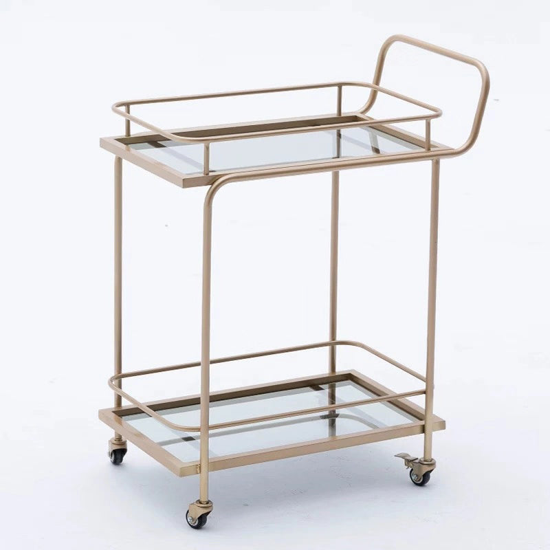 Home Dining Prep Table Modern Rectangular Prep Table with Casters