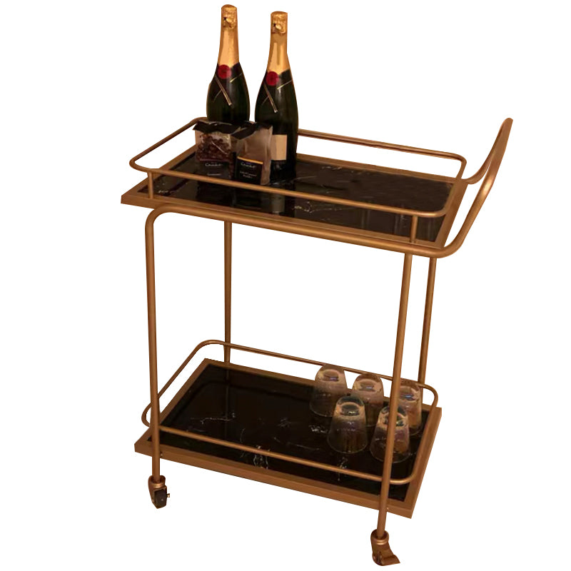 Home Dining Prep Table Modern Rectangular Prep Table with Casters
