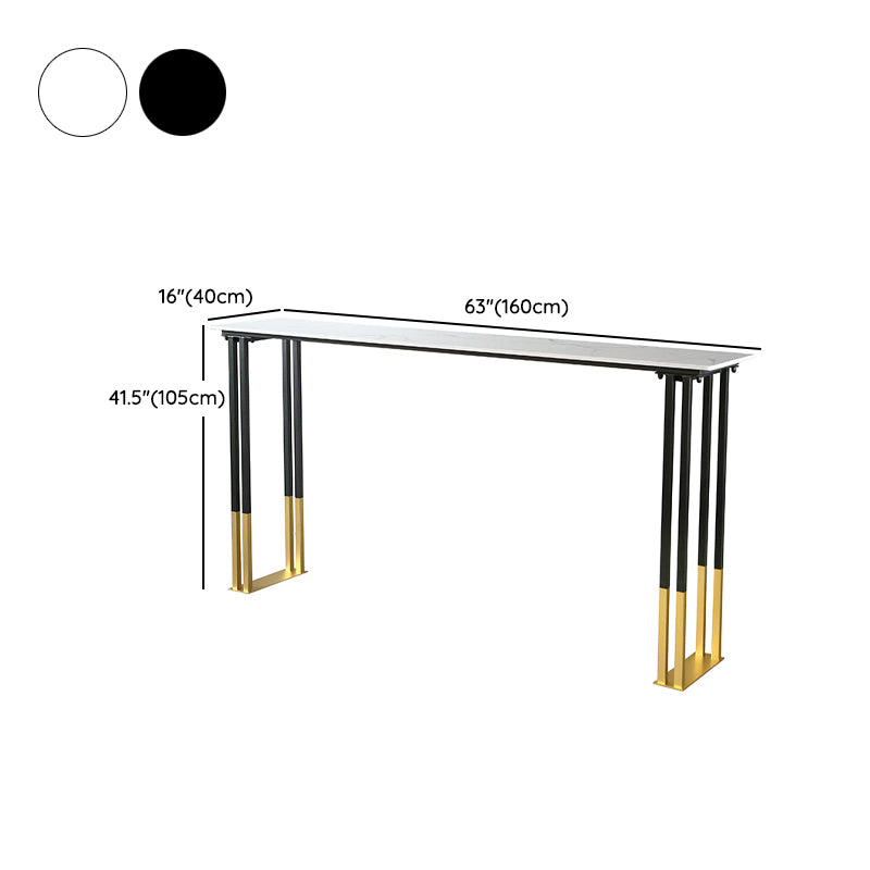 Glam Rectangle Bar Table Set 1/2/3/4 Pieces Faux Marble Pub Set for Dining Room
