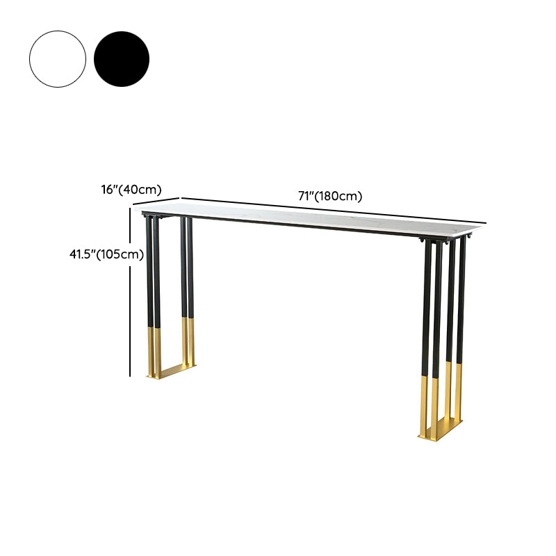 Glam Rectangle Bar Table Set 1/2/3/4 Pieces Faux Marble Pub Set for Dining Room
