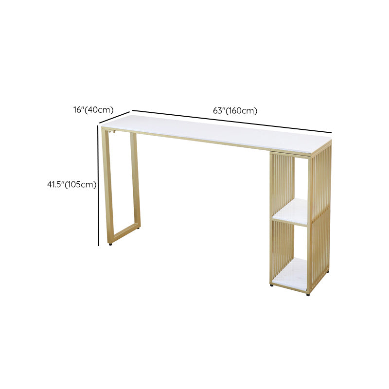 Faux Marble Rectangle Bistro Set Glam Style 1/3 Pieces Bar Height Bar Set