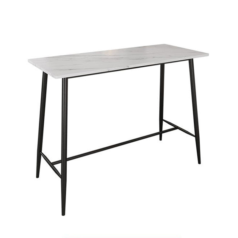 Modern Bar Table Set 1/2/3 Pieces Stone Rectangle Bar Set with Upholstered Stools