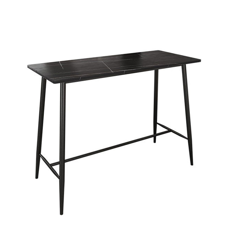 Modern Bar Table Set 1/2/3 Pieces Stone Rectangle Bar Set with Upholstered Stools