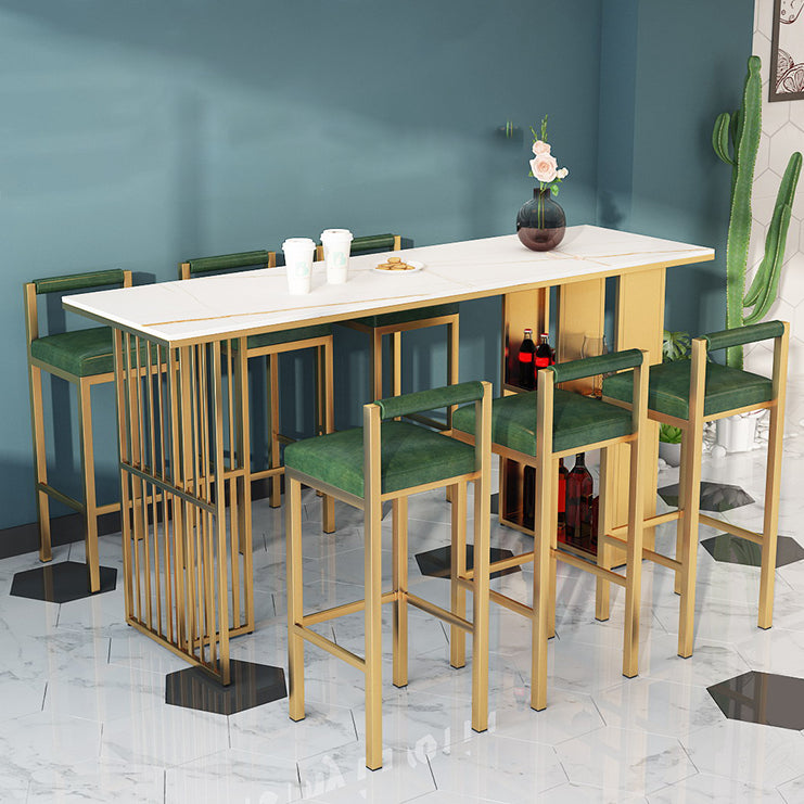 Rectangular Table and Stool Set 1/7 Pieces Modern Pub Dining Set