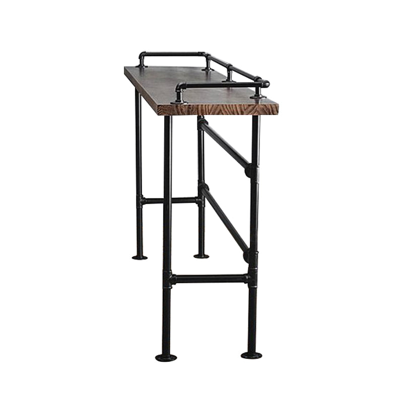 Industrial Style Bar Set 1/3 Pieces Solid Wood Rectangle Pub Dining Set for Indoor