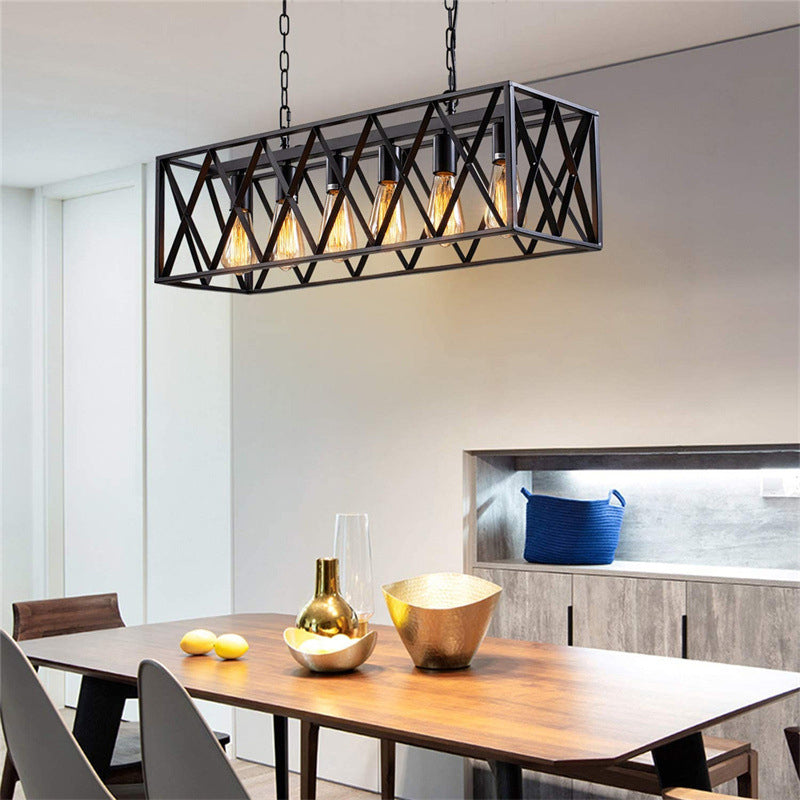 Industrial Island Light Black Pendant Lighting Fixture for Dining Room