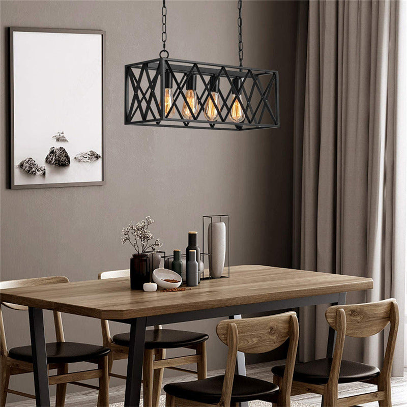 Industrial Island Light Black Pendant Lighting Fixture for Dining Room