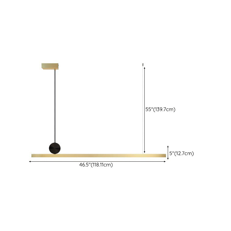 LED Island Light Gold Island Hanging Light with Acrylic Shade for Dining Room