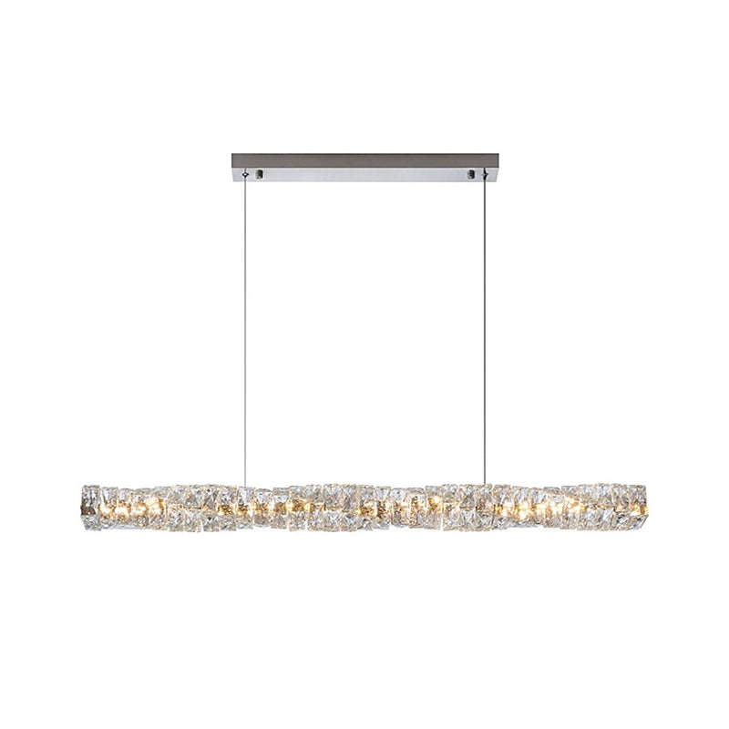 Modern Style Island Light 1-Light Island Hanging Light with Crystal Shade for Dining Room
