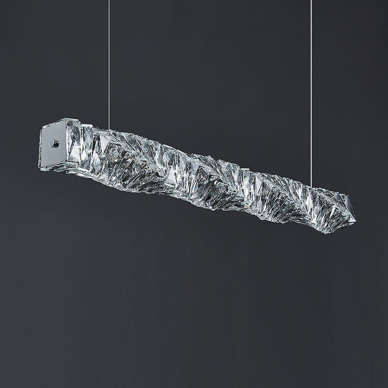 Modern Style Island Light 1-Light Island Hanging Light with Crystal Shade for Dining Room