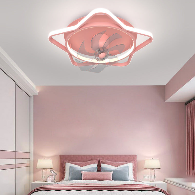 2 - Light LED Ceiling Fan Mount Blue / Pink Kids Style Ceiling Fan
