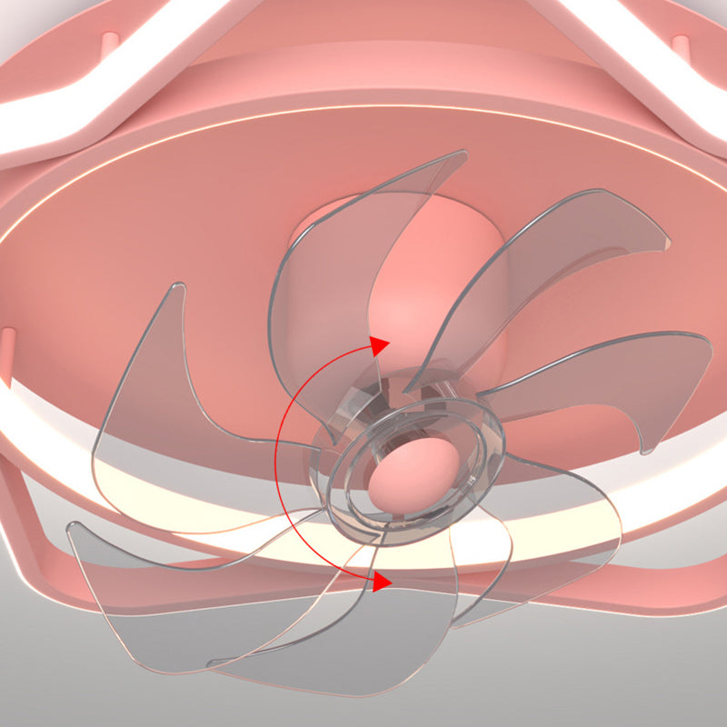 2 - Light LED Ceiling Fan Mount Blue / Pink Kids Style Ceiling Fan